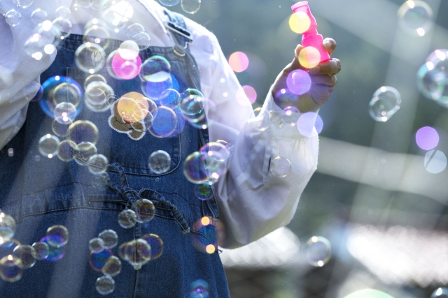 シャボン玉の様子